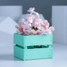 Ящик-кашпо подарочный, цвет Светло-зеленый, 11*10*9 см (внутренние размеры ящика), дерево