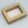 Складная коробка с крышкой и окошком, цвет Крафт, 16,5*12,5*5 см (АртУзор)